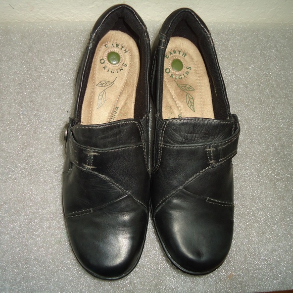Earth Origins Women's Black Leather Flats Size 8 1/2 - Picture 4 of 11